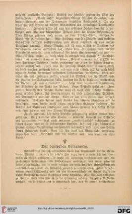 Zur deutschen Volkskunde