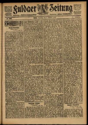 Zweite Ausgabe vom Samstag, den 03. Oktober 1903.