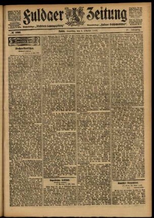 Zweite Ausgabe vom Samstag, den 03. Oktober 1903.