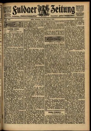 Zweite Ausgabe vom Samstag, den 22. Oktober 1904.