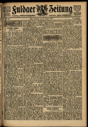 Zweite Ausgabe vom Samstag, den 22. Oktober 1904.