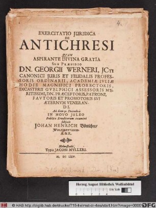 Exercitatio Iuridica De Antichresi