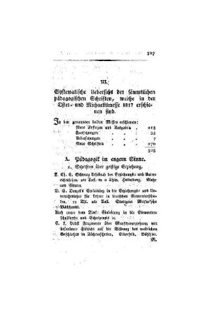 Systematische Uebersicht der sämmtlichen pädagogischen Schriften, welche in der Oster- und Michaelismesse 1817 erschienen sind