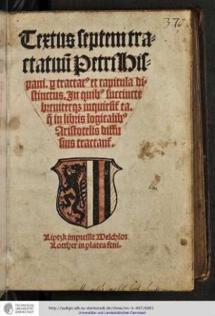 Copulata tractatuum et parvorum logicalium iuxta doctrinam Coloniae in bursa Montis regentium