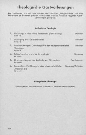 Theologische Gastvorlesungen