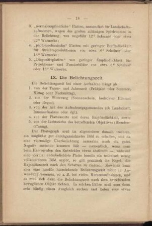 IX. Die Belichtungszeit.