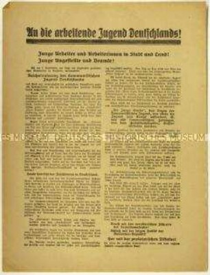 Aufruf der Reichskonferenz der Kommunistischen Jugend Deutschlands zur Revolution