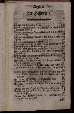 Register der Historien