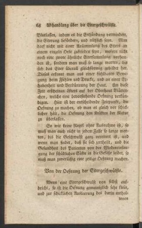 Von der Oefnung der Eitergeschwülste