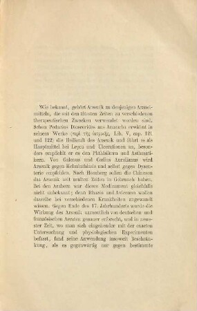 Wirkung arseniger Säure auf gesunde und Kranke Haut : Inaugural-Dissertation