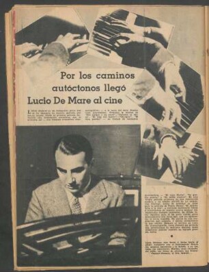 Por los caminos autóctonos llegó Lucio De Mare al cine