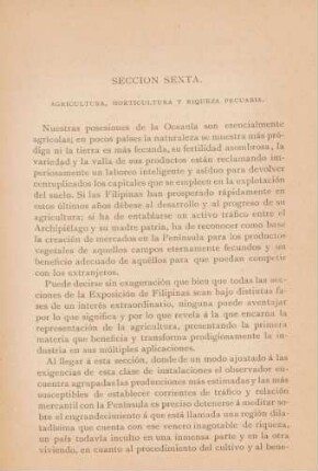 Sección sexta. Agricultura, horticultura y riqueza pecuaria