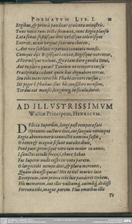 Ad Illustrissimum Walliae Principem, Henricum