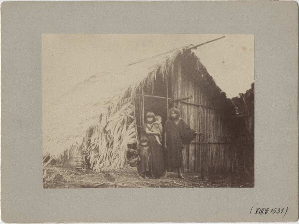 "Campa family in front of their hut" (OT)