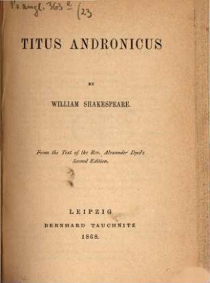 The plays of William Shakespeare : in 37 parts, 23