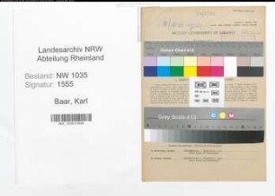 Entnazifizierung Karl Baar , geb. 15.12.1920 (Steiger)
