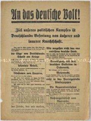 Aufruf der DNVP zur Wahl der Nationalversammlung 1919