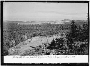 Blick vom Kahleberg auf die Galgenteiche. Altenberg und den Geisingberg/Osterzgebirge