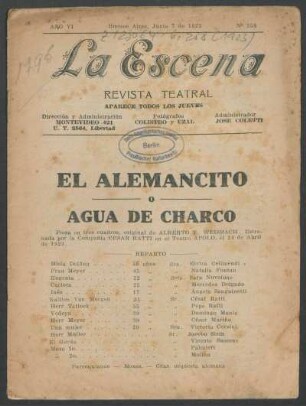El alemancito o Agua de charco : pieza en tres cuadros