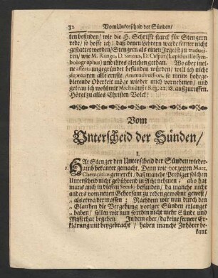 Vom Unterscheid der Sünden/ I