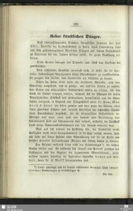 Ueber künstlichen Dünger