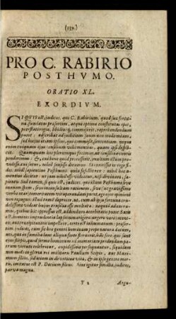 Pro C. Rabirio Posthumo. Oratio XL.
