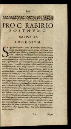 Pro C. Rabirio Posthumo. Oratio XL.