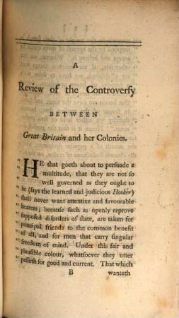 A Controversy between Great Britain and her Colonies reviewed