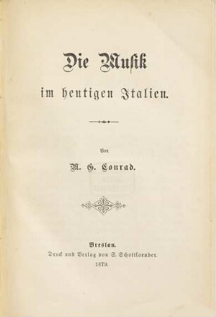 Die Musik im heutigen Italien