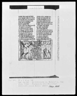 Rudolf von Ems, Weltchronik — Schlacht gegen den König Jabin, Folio 158verso