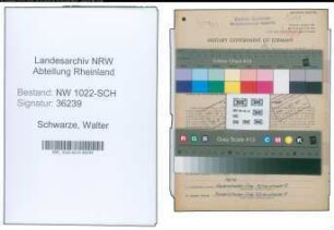 Entnazifizierung Walter Schwarze , geb. 10.10.1908 (Bahnbeamter)