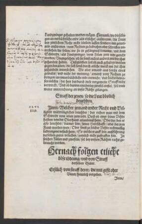 Hernach folgen etliche böse tödtung/ und von Straff derselben Thäter.