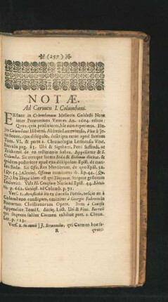 Notae. Ad Carmen I. Columbani.