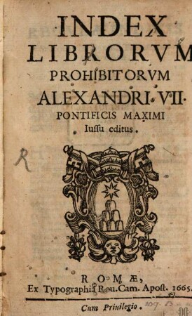 Index Librorum prohibitorum : iussu Alexandri VII. editus