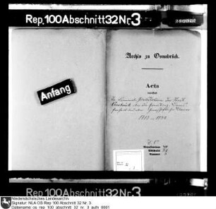 Kriminaljurisdiktion der Stadt Osnabrück über die Eversburg, die Domsfreiheit und über herrschaftliche Diener
