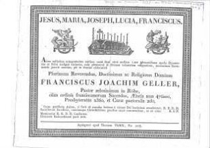 Geller, Franciscus Joachim