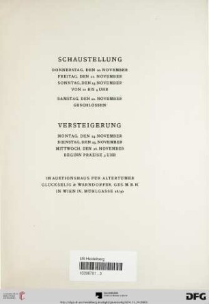 Schaustellung – Versteigerung