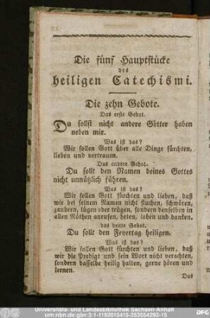 Die zehn Gebote.