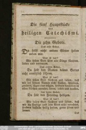 Die zehn Gebote.