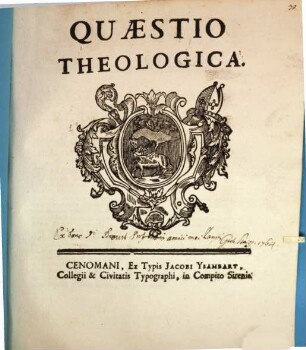 Quaestio theologica : [De Deo incarnato]