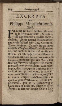 Excerpta aus Philippi Melanchthonis Epist.