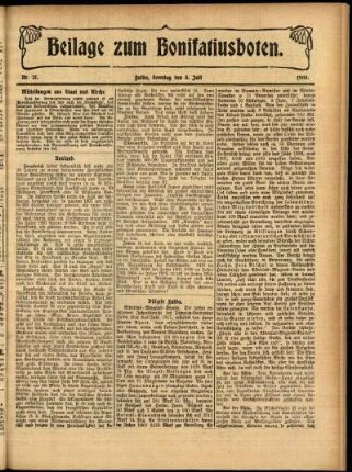Zweite Ausgabe vom Sonntag, den 05. Juli 1908.