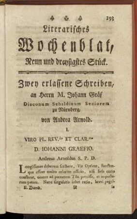 Neun und dreysigstes Stück.