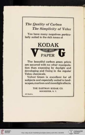 Eastman Kodak Co. [Kodak Velvet Green Paper]