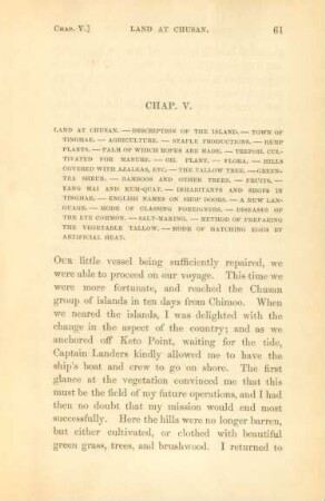 Chap. V. Land at Chusan. - Description of the island. - Town of Tinghae. - Agriculture ...