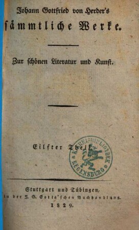 Johann Gottfried von Herder's Schriften zur römischen Literatur