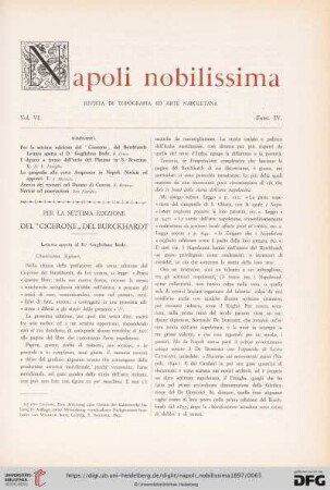 6: Per la settima edizione del "Cicerone" del Burckhardt : lettera aperta al Dr. Guglielmo bode