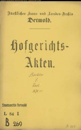 Böckler, Henrich gegen Johann Koch - Schuldforderung