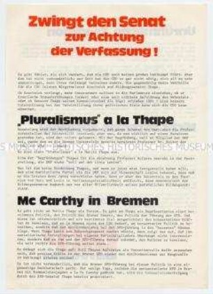 Wahlpropaganda der DKP zur Bürgerschaftswahl in Bremen