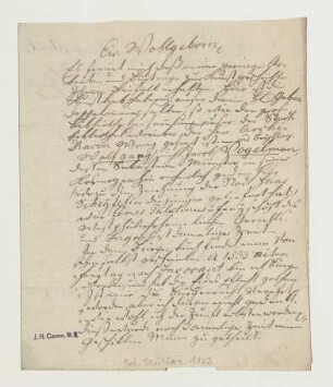 Brief von Johannes Müller an Joseph Heller